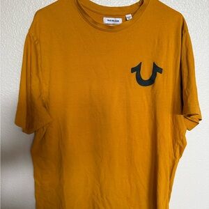 True Religion Mustard Yellow Logo Tee Men’s 2XL